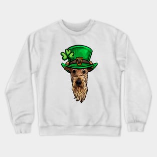 St Patricks Day Airedale Terrier Crewneck Sweatshirt